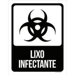 Kit 5 Placas Sinalização - Preta Lixo Infectante