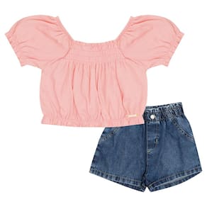 Conjunto Primeiros Passos Menina - Rose - 50621-11