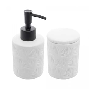 Conjunto Banheiro Wolff 2Pcs Cerâmico Leaf - Branco