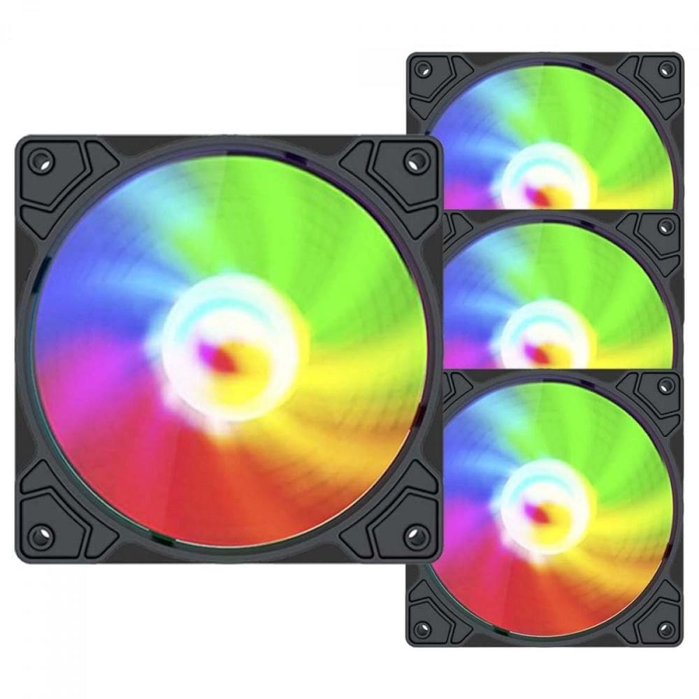 Kit 4 Fan Liketec Flash Argb 120Mm Black - Liketec