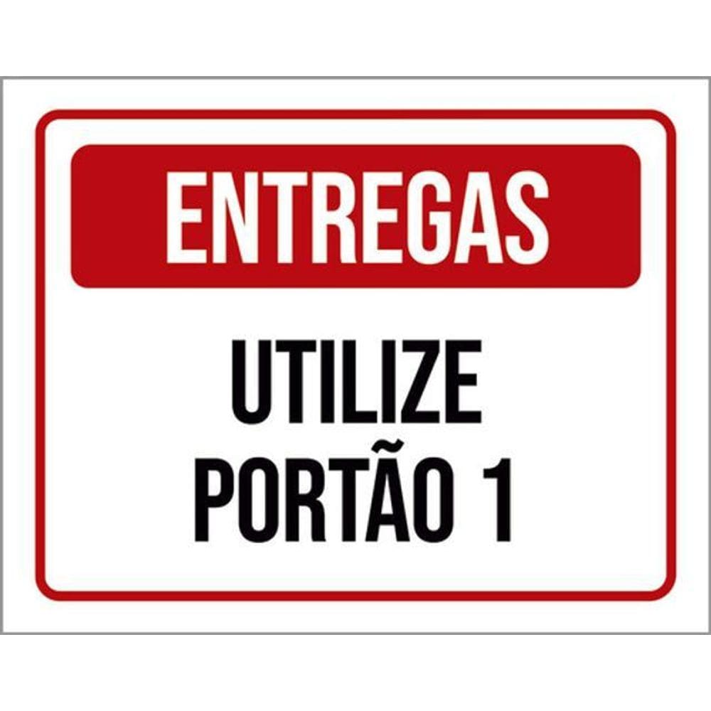 Kit 5 Placas Sinalização - Entregas Utilize Portão 1