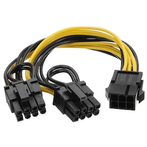 Cabo Adaptador 6 Pinos Pci-E Para 2X 8 6 + 2 Placa De Vídeo