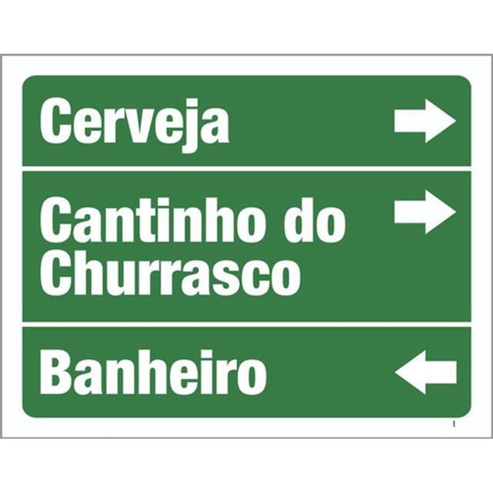 Kit 5 Placas Sinalização Cerveja Cantinho Churrasco Banheiro