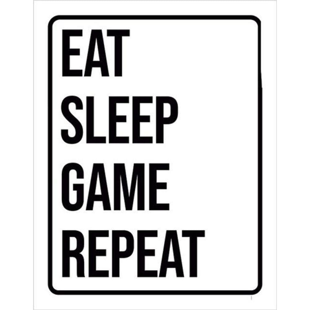 Kit 5 Placas Sinalização - Eat Sleep Game Repeat