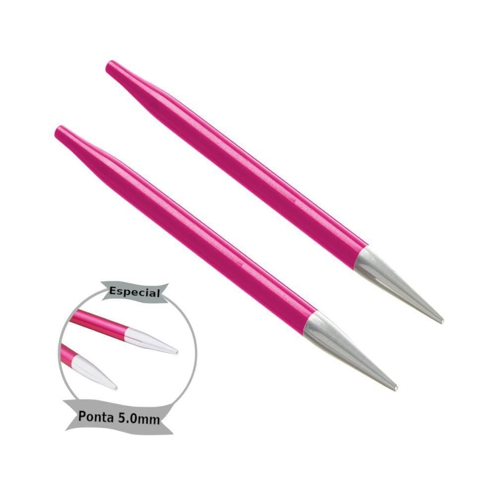 Agulhas Intercambiáveis KnitPro Zing 5.0mm - Rubi