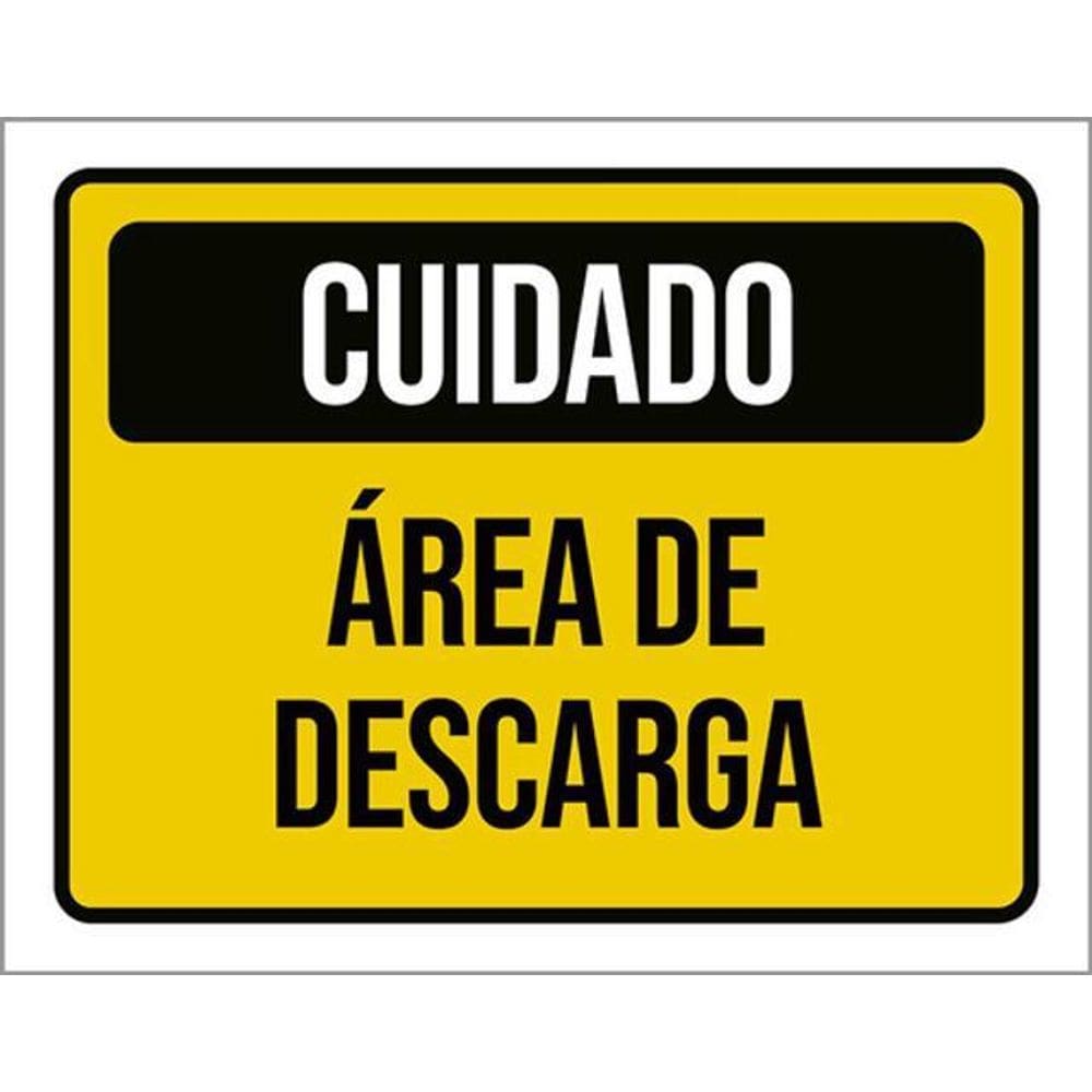 Kit 5 Placas Sinalização - Cuidado Área De Descarga