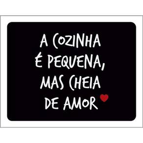 Kit 10 Placas Cozinha Pequena Cheia Amor