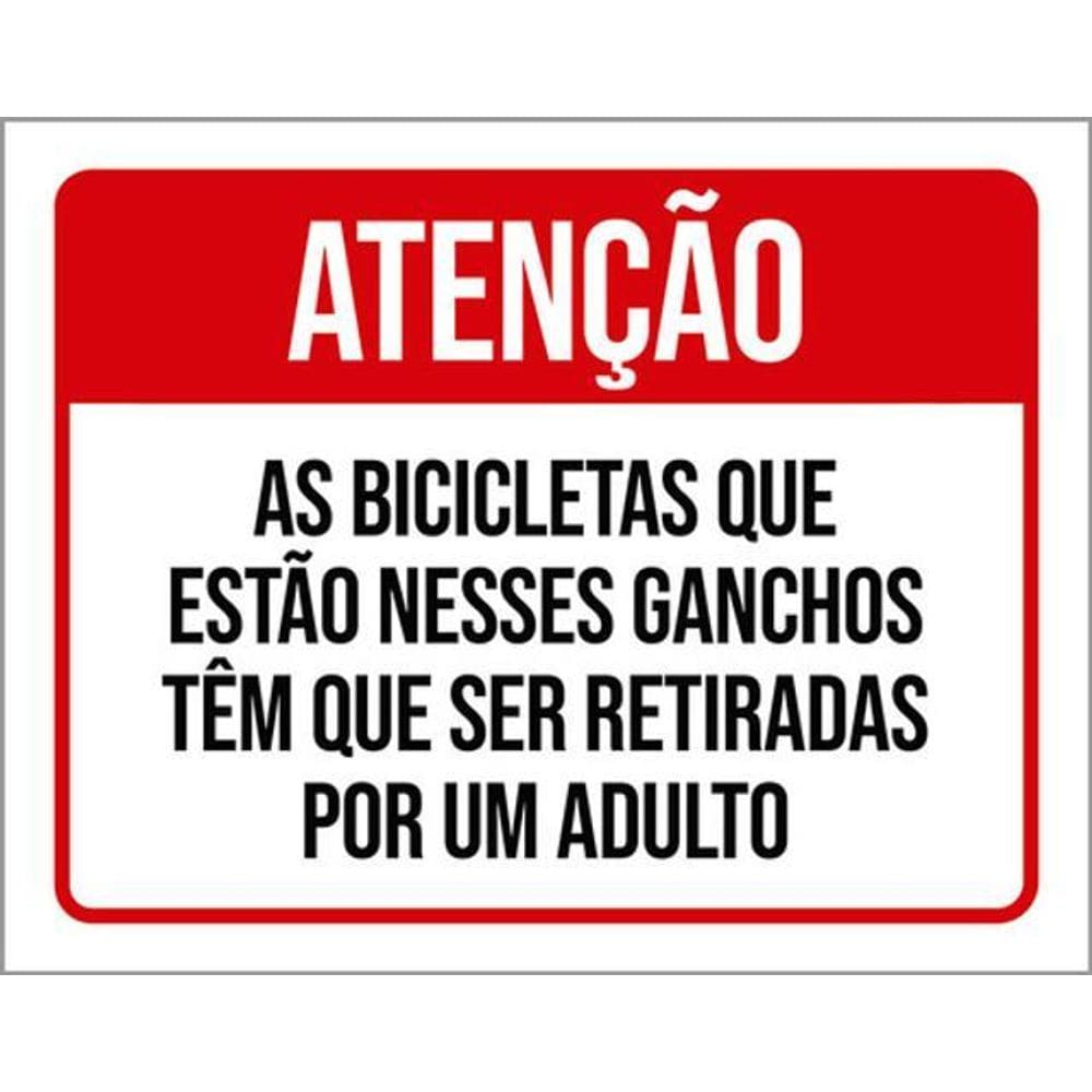 Kit 10 Placas Bicicletas Nesses Ganchos Tem Retiradas Adulto