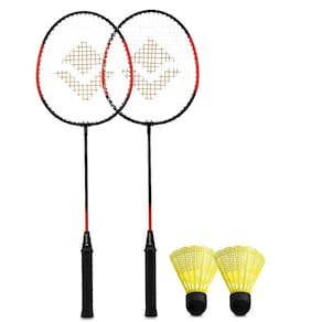 Jogo Completo Badminton 2 Raquetes 2 Petecas Nylon Vollo Kit