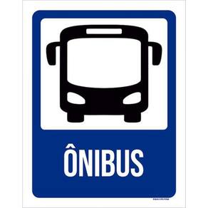 Kit 5 Placas Sinalização - Azul Ônibus Ícone