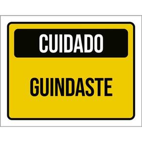 Kit 3 Placas Cuidado Guindaste Amarela 36X46