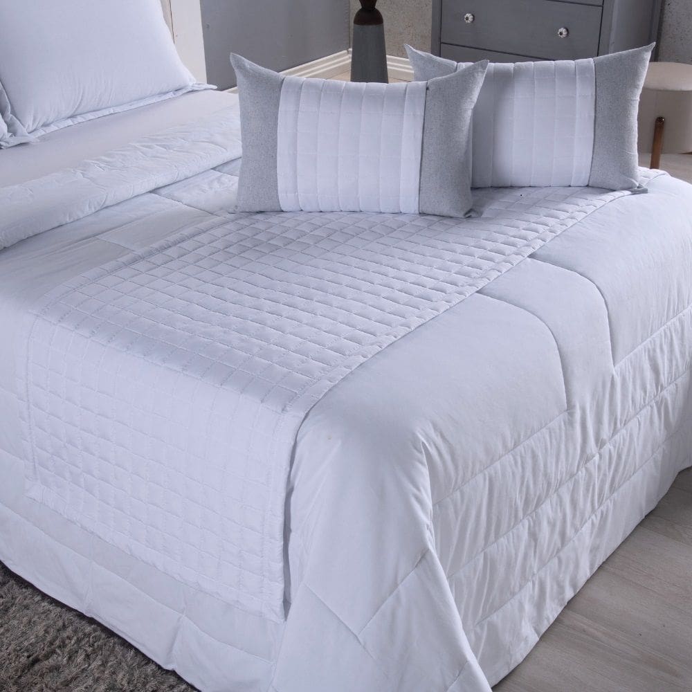 Peseira King Aurora 5 peças Percal Branco