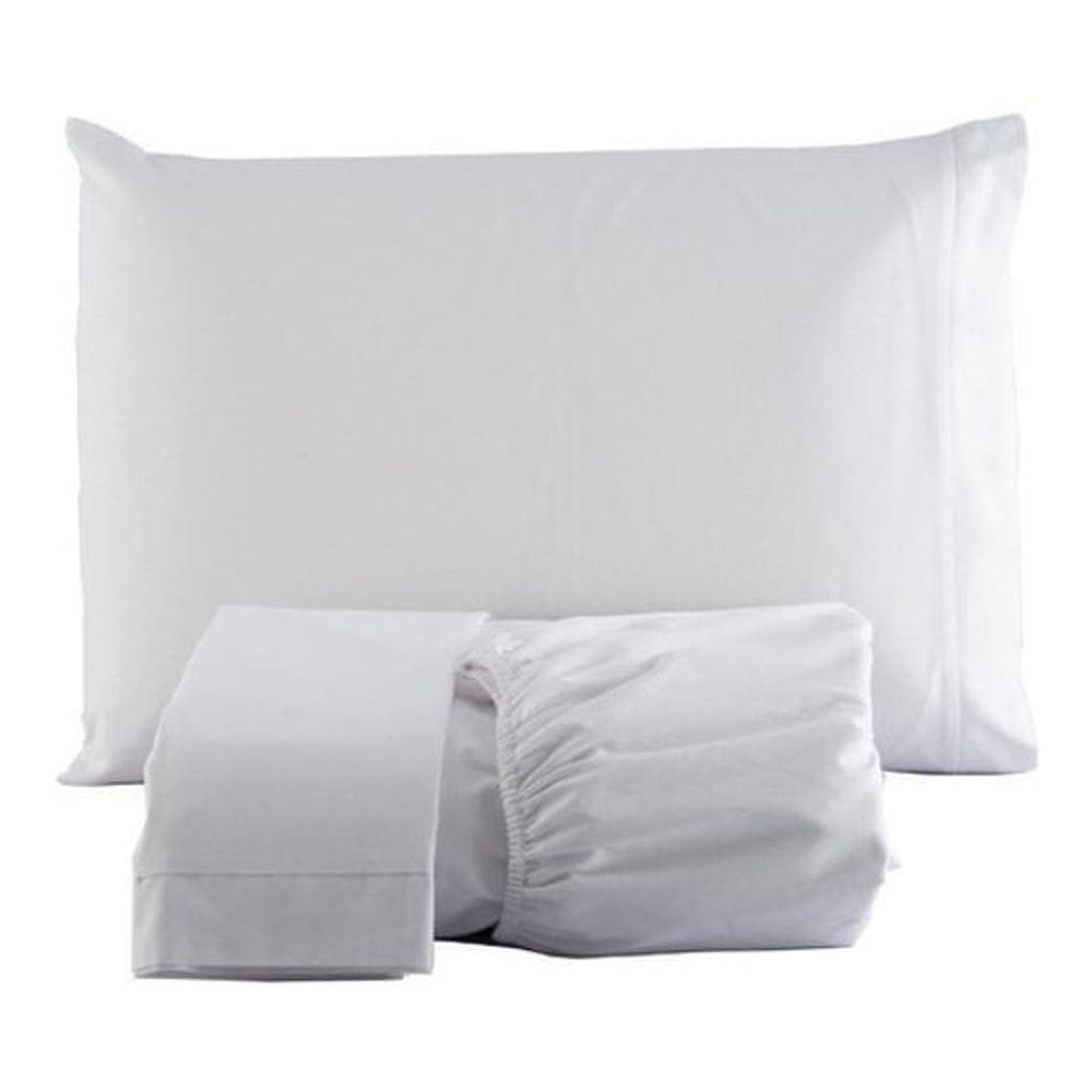 Lençol Com Elastico Solteito Mais Fronha Percal Branco