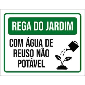 Kit 10 Placas Rega Jardim Água Reuso Não Potável