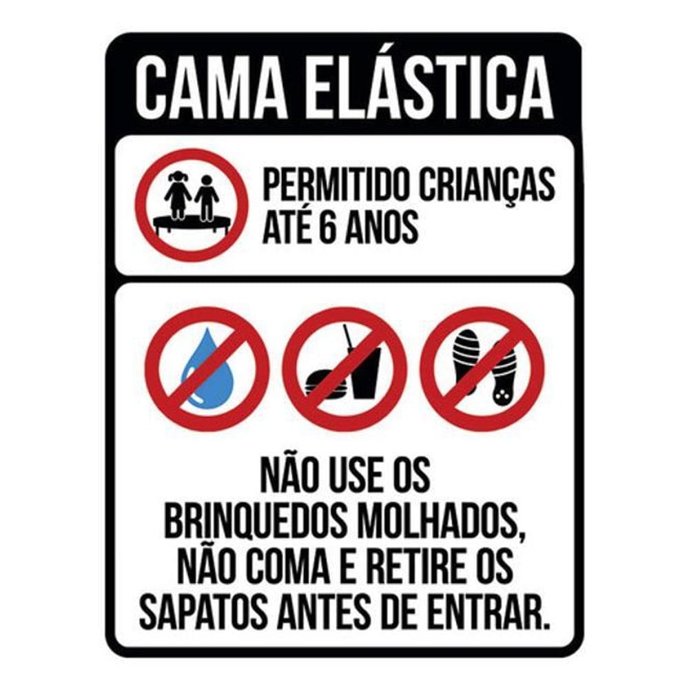 Kit 10 Placas Cama Elástica Regras Da Casa