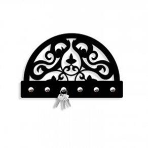 Porta Chaves Em Mdf 6 Mm Laminado Preto - Arabesco 01