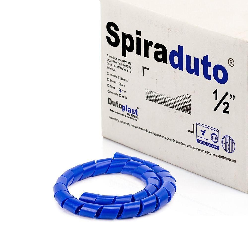 Organizador Fios E Cabos Spiraduto 1/2 Azul - 1 Metro