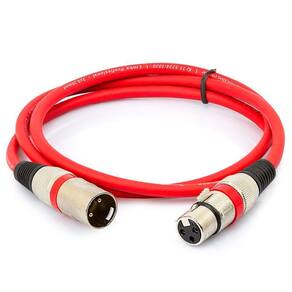 Cabo Canon Macho X Fêmea Balanceado, Vermelho, 3 Metros