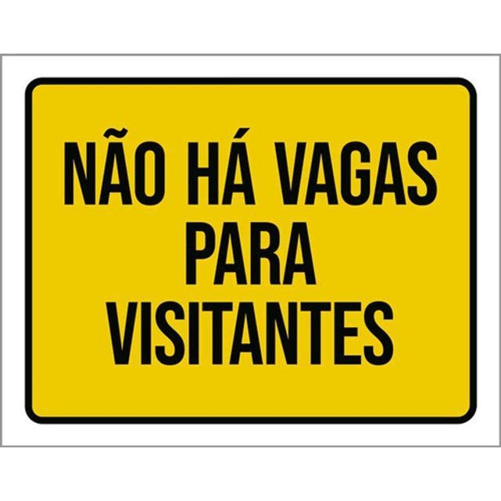 Kit 5 Placas Sinalização - Não Há Vagas Para Visitantes