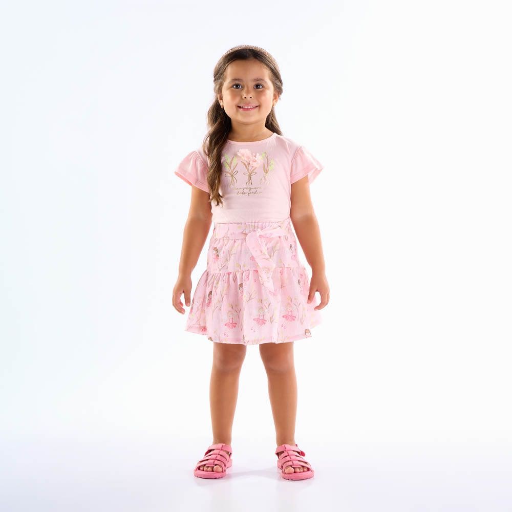 Conjunto Primeiros Passos Menina - Rose - 50631-11