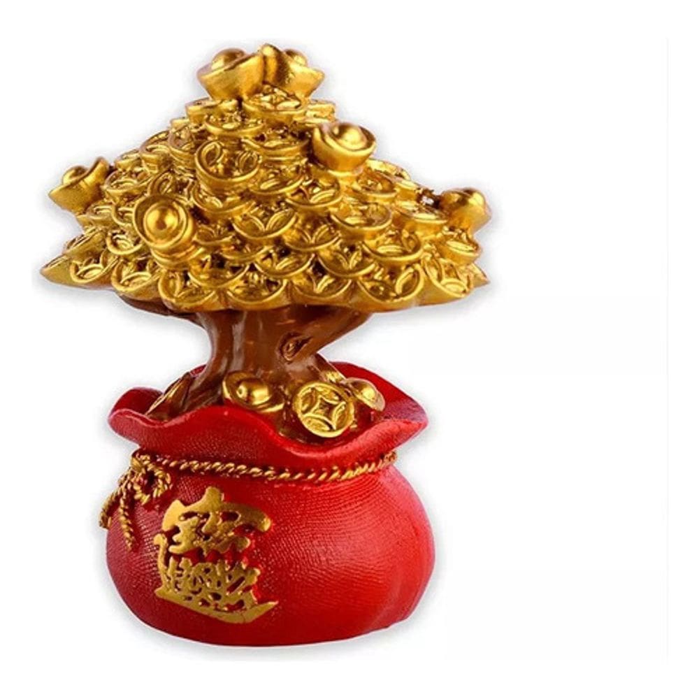 Arvore Da Sorte Decoração De Fengshui Tras Dinheiro Vermelha
