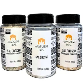 Kit De Sal Grosso Churrasco 3 Potes Armazém Real