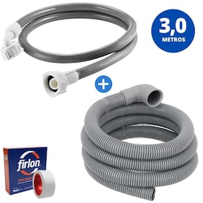 Mangueira Entrada + Saida Água Máquina Lavar Universal 3M