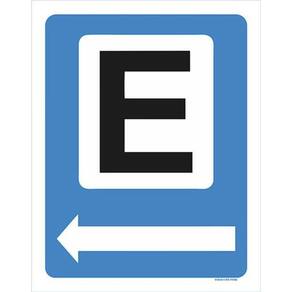 Kit 5 Placas Sinalização - Estacionar Azul Seta Esquerda