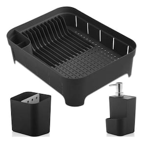 Ou - Escorredor Louça Talher Porta Detergente Utensílios Preto