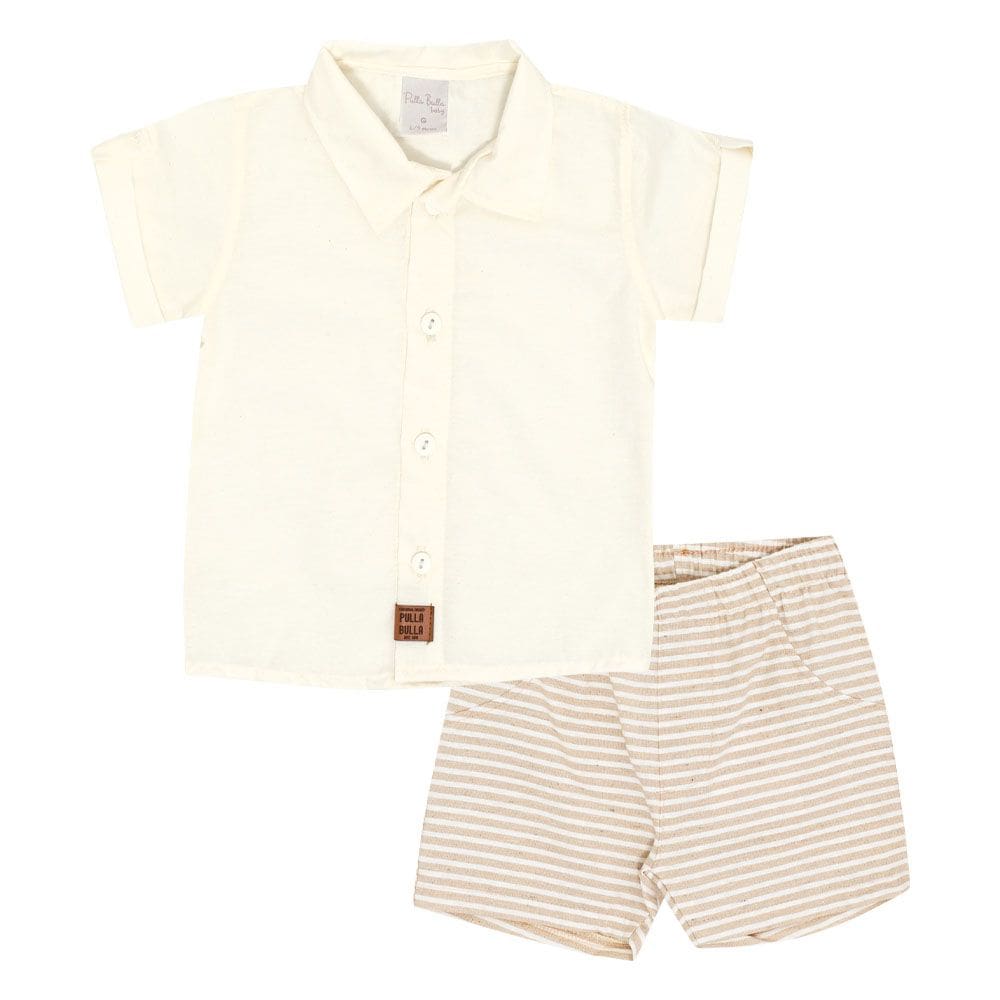 Conjunto Bebê Menino - Off White - 50573-1271
