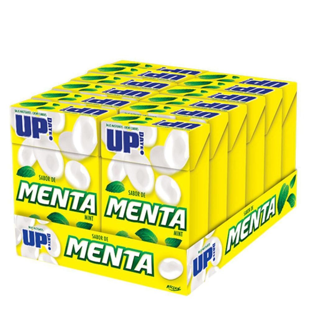 Pacote C/12 Caixas De Bala Mastigável Up Sabor Menta 408G