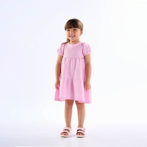 Vestido Primeiros Passos Menina - Chiclete - 50615-13