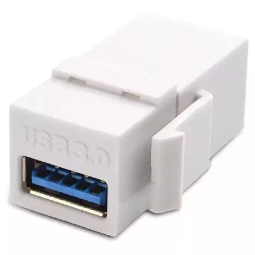 Kit 10 Conectores Keystone USB 3.0 Embutir Branco