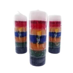 Kit 3 Velas Votivas 7 Dias Colorida 7 Linhas - 260 Gramas