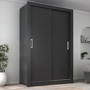 Guarda Roupa Solteiro 2 Portas Liz Yescasa Preto