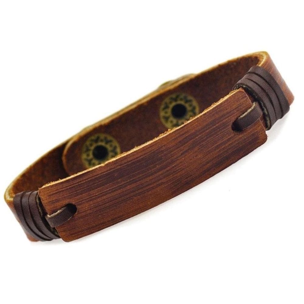 Pulseira De Couro Masculino Marrom