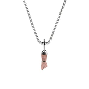 Pingente Prata 925 Figa de Quartzo Rosa Natural Verdadeiro