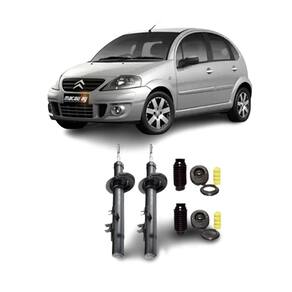Par Amortecedor + Kit Dianteiro C3 2003 A 2012