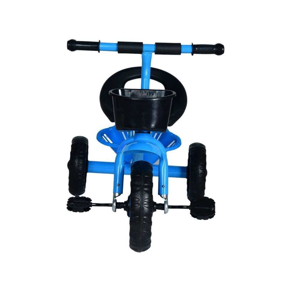 Motoquinha Menino Triciclo Azul Duas Cesta Banco Três Rodas