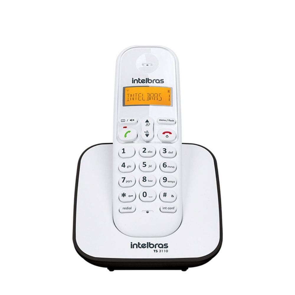Telefone Sem Fio Intelbras Display Luminoso Ts 3110 Branco Homologação: 20121300160