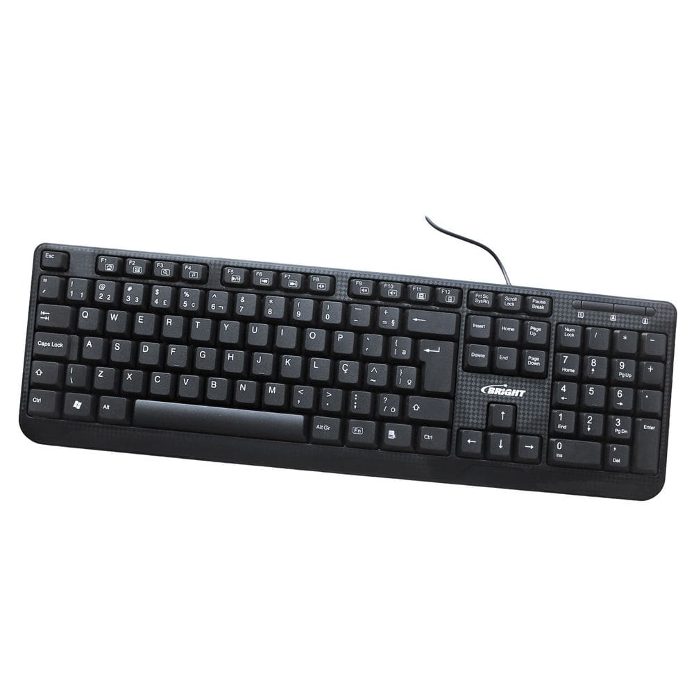 Teclado USB Preto BRIGHT Homologação: 64321709718