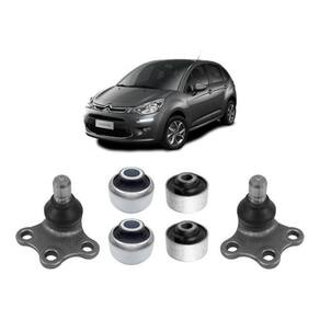Kit Bucha + Pivô Bandeja Citroen C3 2013-2015 - 4 Peças