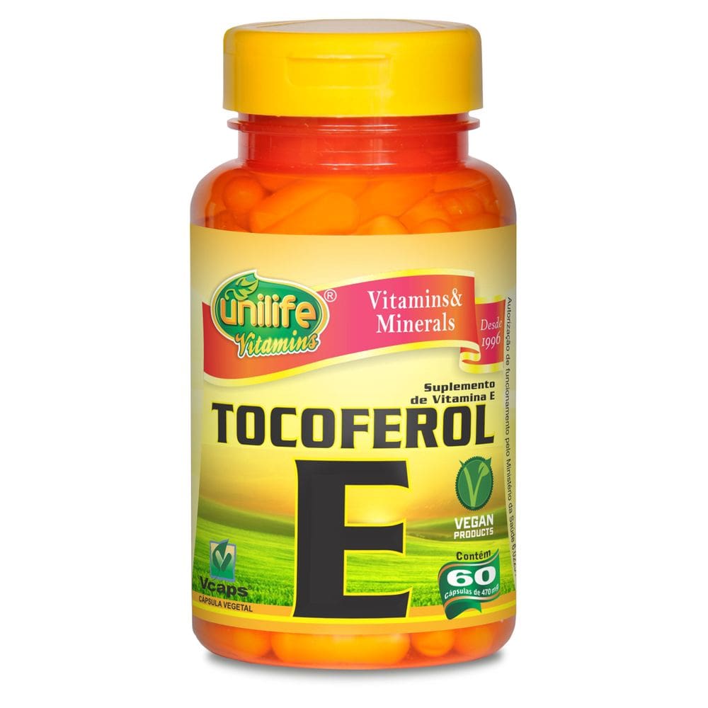 Vitamina E Tocoferol 10mg - 60 Cápsulas - Antienvelhecimento