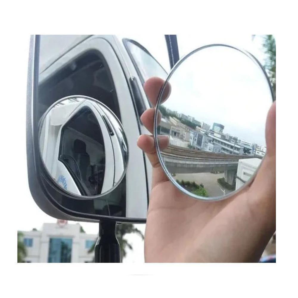 2 Espelhos Retrovisor Auxiliar Cola Adesivo 360º Convexo