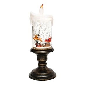 Luminária Enfeite Natalino Natal Vela Musical Papai Noel 26cm