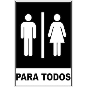 Placa Banheiro Para Todos Sanitário Sinalização Ps 20X15Cm