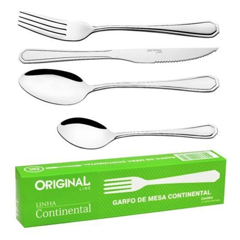 Jogo Garfo Faca Inox 24 Peças Bar/Restaurante Bufffet