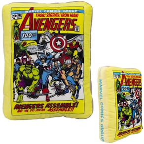 Almofada 3D HQ Vingadores Hulk Thor Homem Ferro Capitão América Aveludada Oficial Marvel
