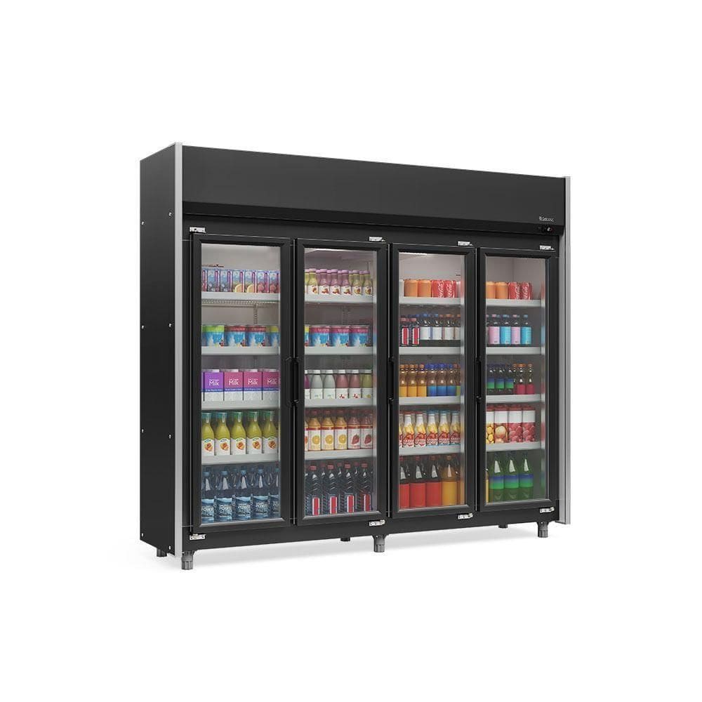Expositor 4 Portas Geas4p Gelopar Auto Serviço Preto 4 Prateleiras 220v
