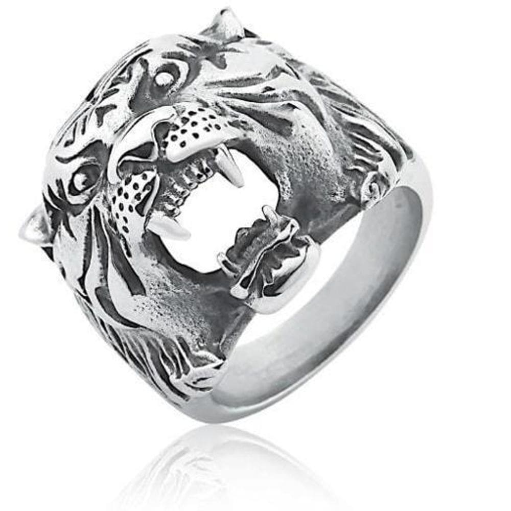 Anel Masculino Cabeça De Tigre 36